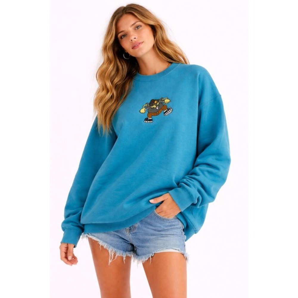 Codename Kids Next Door NUMBUH 2 Embroidered‎ Crewneck Sweatshirt Womens Large